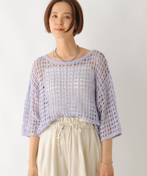 LEPSIM(レプシィム)の「3ゲージメッシュプルオーバー 116744(ニット/セーター・レディース・ライトパープル/ブラック/アイボリー・FREE)」の14枚目の写真