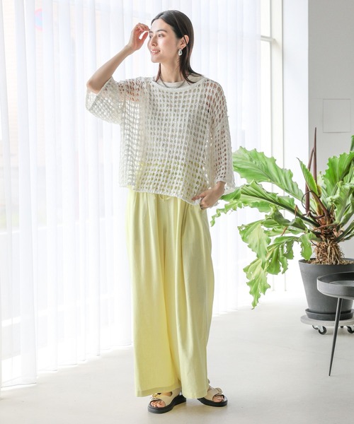 LEPSIM(レプシィム)の「3ゲージメッシュプルオーバー 116744(ニット/セーター・レディース・ライトパープル/ブラック/アイボリー・FREE)」の19枚目の写真