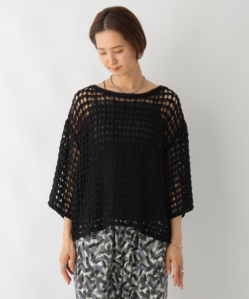 LEPSIM(レプシィム)の「3ゲージメッシュプルオーバー 116744(ニット/セーター・レディース・ライトパープル/ブラック/アイボリー・FREE)」の8枚目の写真