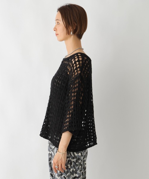 LEPSIM(レプシィム)の「3ゲージメッシュプルオーバー 116744(ニット/セーター・レディース・ライトパープル/ブラック/アイボリー・FREE)」の9枚目の写真