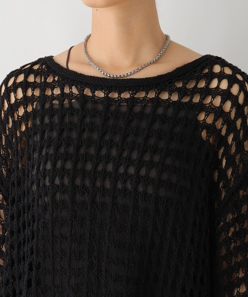 LEPSIM(レプシィム)の「3ゲージメッシュプルオーバー 116744(ニット/セーター・レディース・ライトパープル/ブラック/アイボリー・FREE)」の12枚目の写真