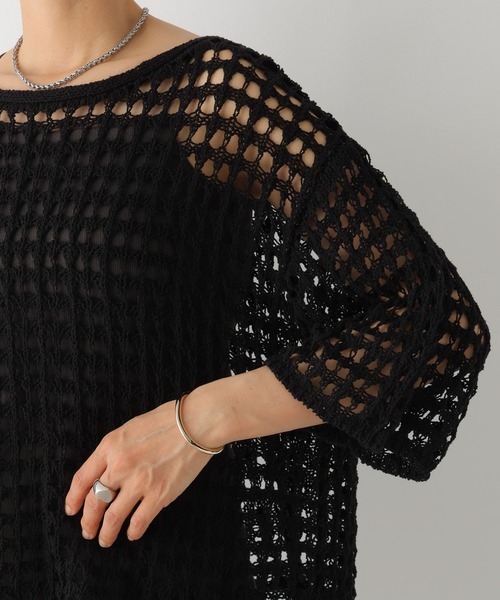 LEPSIM(レプシィム)の「3ゲージメッシュプルオーバー 116744(ニット/セーター・レディース・ライトパープル/ブラック/アイボリー・FREE)」の13枚目の写真