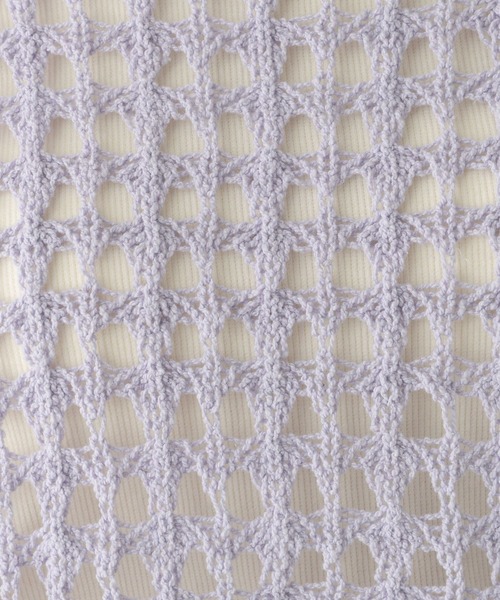 LEPSIM(レプシィム)の「3ゲージメッシュプルオーバー 116744(ニット/セーター・レディース・ライトパープル/ブラック/アイボリー・FREE)」の4枚目の写真