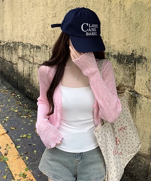 c.u.l（シーユーエル）の「レースフリル サマーカーディガン culw689（カーディガン/ボレロ・レディース・グレー/ブルー/アイボリー/ブラック/ホワイト/ピンク・FREE）」の18枚目の写真