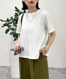 素材感ブラウスカットソー