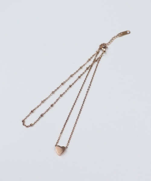 CEMONEMO（セモネモ）の「【金属アレルギー対応】 2連 ハートチャーム アンクレット / サージカルステンレス 316L（アンクレット・レディース・ピンクゴールド/シルバー・FREE）」の7枚目の写真