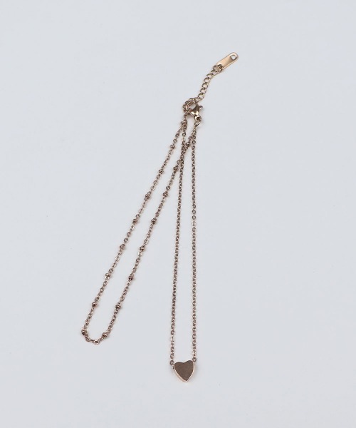 CEMONEMO（セモネモ）の「【金属アレルギー対応】 2連 ハートチャーム アンクレット / サージカルステンレス 316L（アンクレット・レディース・ピンクゴールド/シルバー・FREE）」の8枚目の写真