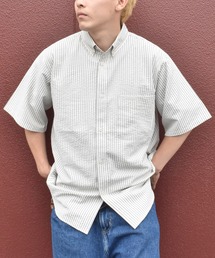 【ムラサキスポーツ限定】DEAR LAUREL/ディアローレル 半袖シャツ シアサッカー ストライプ DESI D24S2405