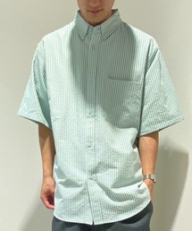 【ムラサキスポーツ限定】DEAR LAUREL/ディアローレル 半袖シャツ シアサッカー ストライプ DESI D24S2405