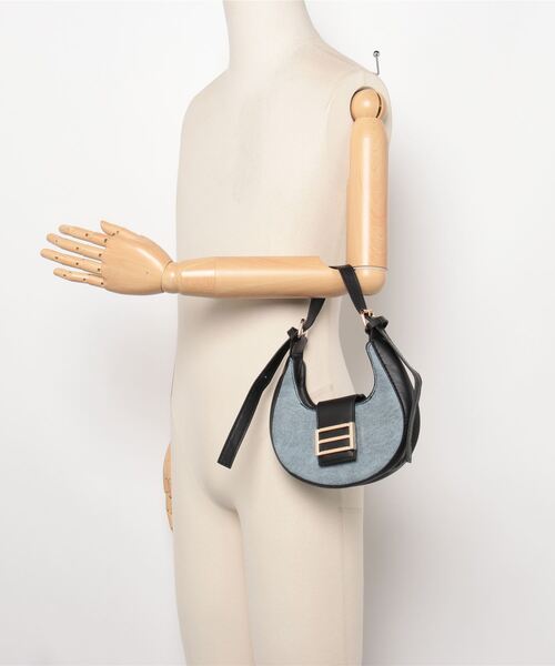 gossip！ロサンゼルス（ゴシップロサンゼルス）の「ハーフムーンショルダーバッグ ハンドバック  ベルトショルダーバッグ  ミニバッグ（ハンドバッグ・レディース・グリーン/ブラック/ホワイト/ネイビー/ベージュ/レッド・FREE）」の10枚目の写真