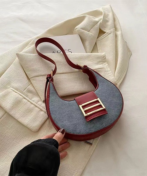 gossip！ロサンゼルス（ゴシップロサンゼルス）の「ハーフムーンショルダーバッグ ハンドバック  ベルトショルダーバッグ  ミニバッグ（ハンドバッグ・レディース・グリーン/ブラック/ホワイト/ネイビー/ベージュ/レッド・FREE）」の6枚目の写真