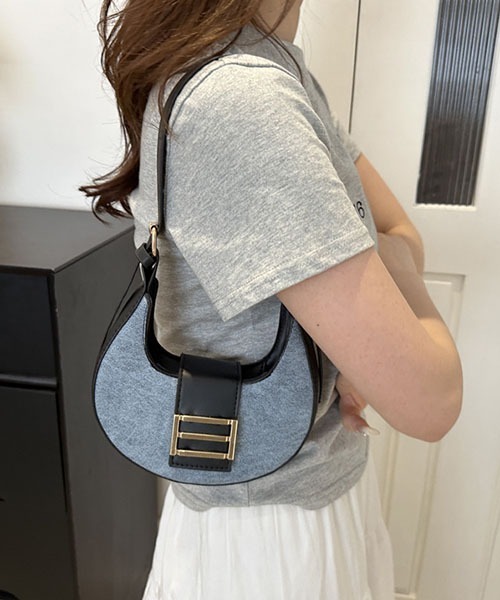 gossip！ロサンゼルス（ゴシップロサンゼルス）の「ハーフムーンショルダーバッグ ハンドバック  ベルトショルダーバッグ  ミニバッグ（ハンドバッグ・レディース・グリーン/ブラック/ホワイト/ネイビー/ベージュ/レッド・FREE）」の20枚目の写真