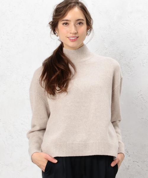 green label relaxing(グリーンレーベルリラクシング)の「KC W リッタイ WIDE H/N POニット◆(ニット/セーター・レディース・オフホワイト/ライトグレー/ライトブルー/グレー/ベージュ/ピンク・フリー)」の4枚目の写真