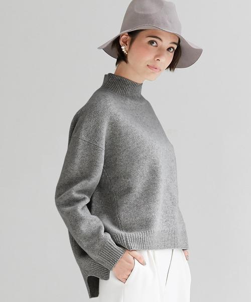 green label relaxing(グリーンレーベルリラクシング)の「KC W リッタイ WIDE H/N POニット◆(ニット/セーター・レディース・オフホワイト/ライトグレー/ライトブルー/グレー/ベージュ/ピンク・フリー)」の1枚目の写真