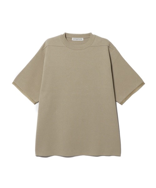 ESTNATION（エストネーション）の「ESTNATION / ペーパーミラノニットTシャツ（Tシャツ/カットソー・メンズ・ブラック/グレイッシュベージュ/イエロー・SMALL/MEDIUM/LARGE）」の2枚目の写真