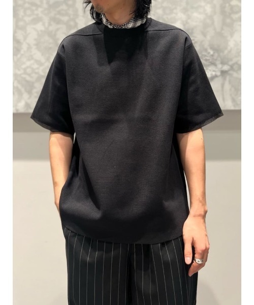 ESTNATION（エストネーション）の「ESTNATION / ペーパーミラノニットTシャツ（Tシャツ/カットソー・メンズ・ブラック/グレイッシュベージュ/イエロー・SMALL/MEDIUM/LARGE）」の17枚目の写真