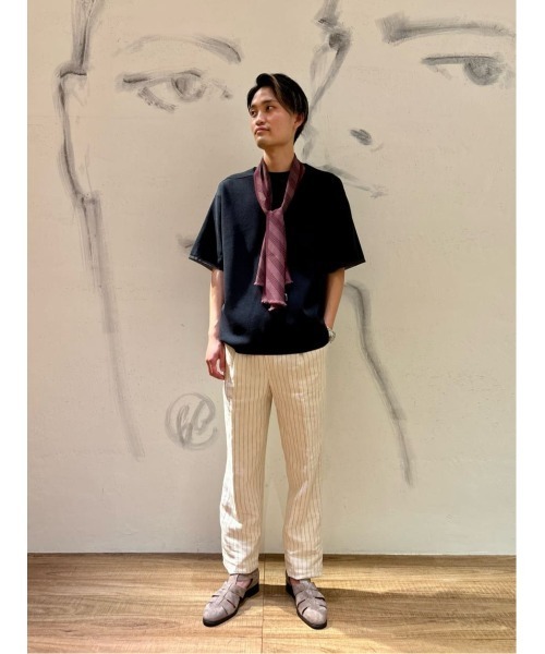 ESTNATION（エストネーション）の「ESTNATION / ペーパーミラノニットTシャツ（Tシャツ/カットソー・メンズ・ブラック/グレイッシュベージュ/イエロー・SMALL/MEDIUM/LARGE）」の16枚目の写真