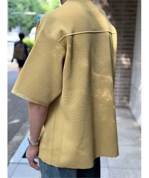 ESTNATION（エストネーション）の「ESTNATION / ペーパーミラノニットTシャツ（Tシャツ/カットソー・メンズ・ブラック/グレイッシュベージュ/イエロー・SMALL/MEDIUM/LARGE）」の11枚目の写真