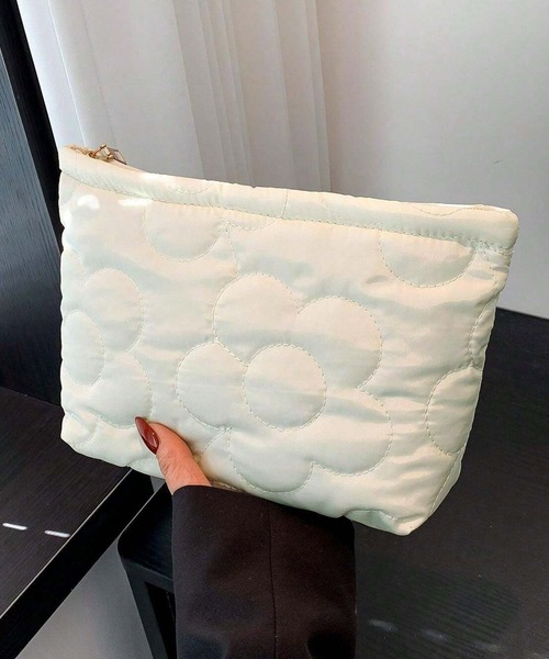 P.CALM ホワイト キルティングポーチ CERCA｜Pochi Pouch/(W)花柄 キルティング ポーチ | Rakuten
