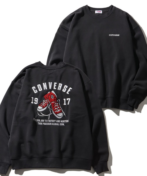 CONVERSE（コンバース）の「【CONVERSE/コンバース】裏起毛 サガラシューズ刺繍 ワイドシルエット スウェット（スウェット・メンズ・ベージュ系その他/グレー系その他/グレイッシュベージュ/ベージュ系その他2/グレー系その他2/ブラック・LL/M/L）」の2枚目の写真