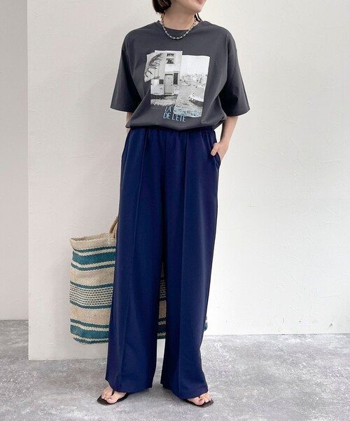 fredy emue（フレディエミュ）の「【セットアップ可能】カットジョーゼットパンツ（その他パンツ・レディース・ベージュ/ネイビー/ブラック・38/36）」の5枚目の写真