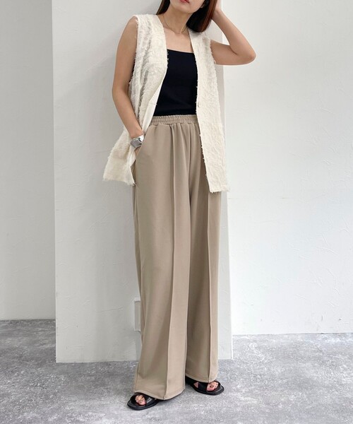 fredy emue（フレディエミュ）の「【セットアップ可能】カットジョーゼットパンツ（その他パンツ・レディース・ベージュ/ネイビー/ブラック・38/36）」の15枚目の写真