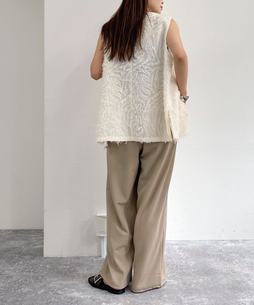 fredy emue（フレディエミュ）の「【セットアップ可能】カットジョーゼットパンツ（その他パンツ・レディース・ベージュ/ネイビー/ブラック・38/36）」の17枚目の写真