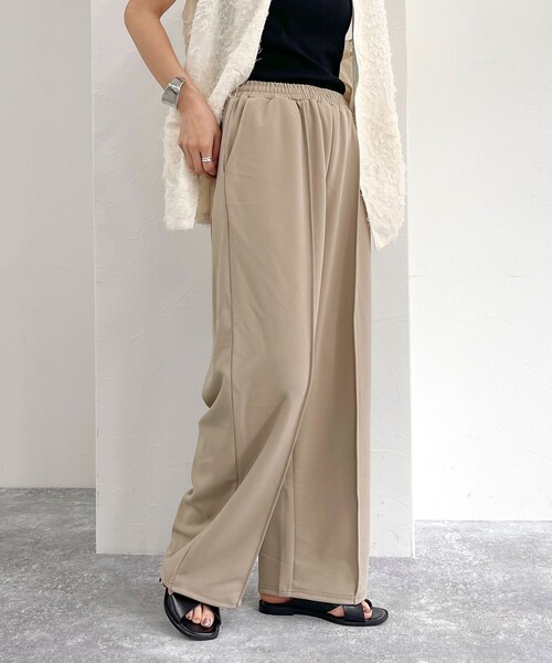 fredy emue（フレディエミュ）の「【セットアップ可能】カットジョーゼットパンツ（その他パンツ・レディース・ベージュ/ネイビー/ブラック・38/36）」の21枚目の写真