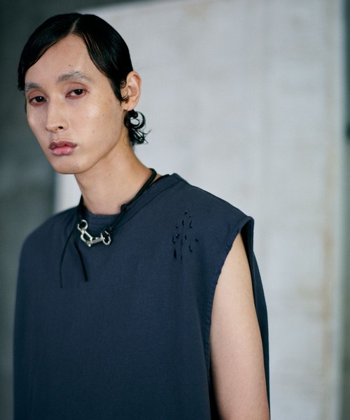 HARE（ハレ）の「【UNDERGROUND MODE】ダメージノースリーブカットソー(HARE)（Tシャツ/カットソー・メンズ・ブラック/チャコールグレー/パープル・FREE）」の10枚目の写真