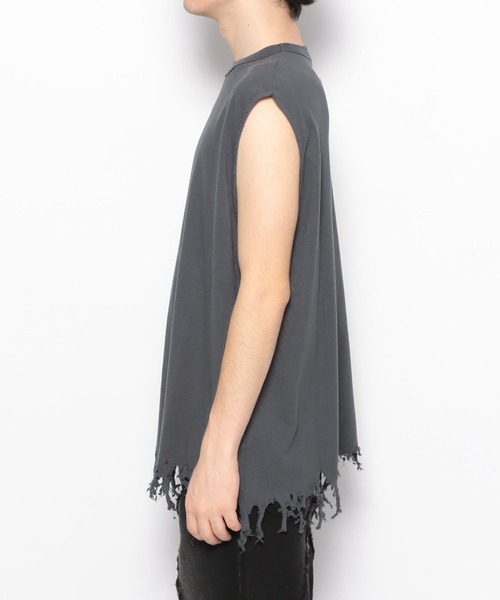 HARE（ハレ）の「【UNDERGROUND MODE】ダメージノースリーブカットソー(HARE)（Tシャツ/カットソー・メンズ・ブラック/チャコールグレー/パープル・FREE）」の22枚目の写真