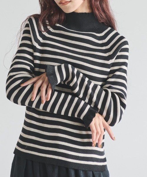 ハイネックフリルリブニット（ニット/セーター）｜Libra Cue（リブラ