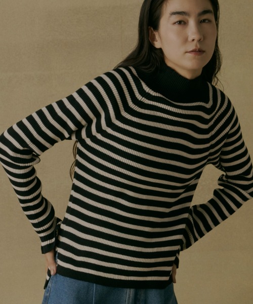 Libra Cue（リブラ キュー）の「ハイネックフリルリブニット（ニット/セーター・レディース・レッド/アイボリー/ブラック/ブルー/グレー・FREE）」の11枚目の写真