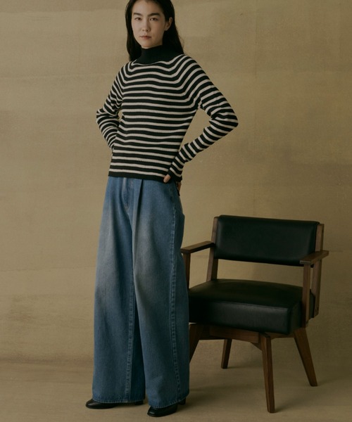 Libra Cue（リブラ キュー）の「ハイネックフリルリブニット（ニット/セーター・レディース・レッド/アイボリー/ブラック/ブルー/グレー・FREE）」の12枚目の写真