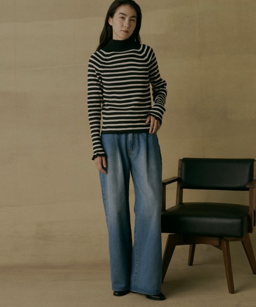 Libra Cue（リブラ キュー）の「ハイネックフリルリブニット（ニット/セーター・レディース・レッド/アイボリー/ブラック/ブルー/グレー・FREE）」の13枚目の写真