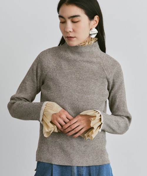 Libra Cue（リブラ キュー）の「ハイネックフリルリブニット（ニット/セーター・レディース・レッド/アイボリー/ブラック/ブルー/グレー・FREE）」の15枚目の写真