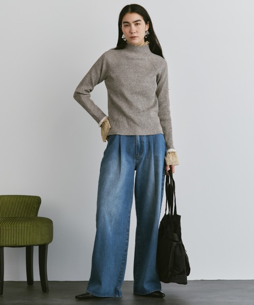 Libra Cue（リブラ キュー）の「ハイネックフリルリブニット（ニット/セーター・レディース・レッド/アイボリー/ブラック/ブルー/グレー・FREE）」の17枚目の写真