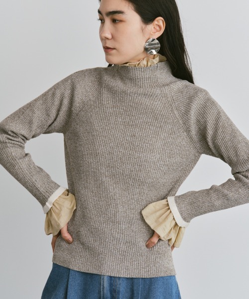 Libra Cue（リブラ キュー）の「ハイネックフリルリブニット（ニット/セーター・レディース・レッド/アイボリー/ブラック/ブルー/グレー・FREE）」の14枚目の写真