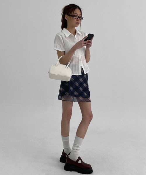 BLACKUP（ブラックアップ）の「[MADE] ウィンクルプリーツシャツ（半袖ver.）（シャツ/ブラウス・レディース・ホワイト・SMALL/MEDIUM）」の5枚目の写真