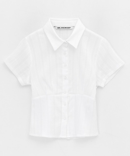 BLACKUP（ブラックアップ）の「[MADE] ウィンクルプリーツシャツ（半袖ver.）（シャツ/ブラウス・レディース・ホワイト・SMALL/MEDIUM）」の7枚目の写真