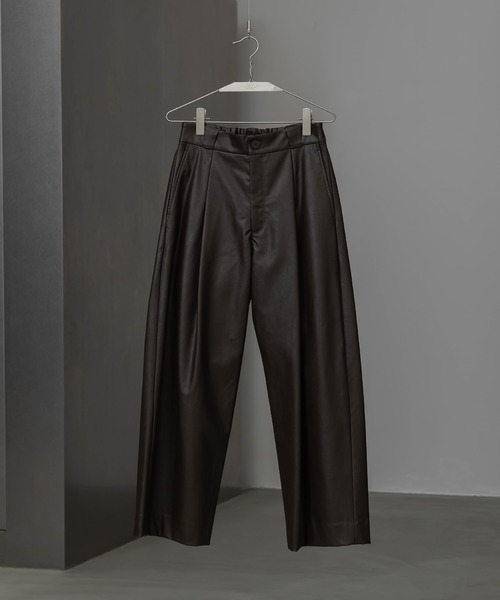 WYM FAUX WOOL CURVY COMFORT PANTS Sサイズ WYM LIDNM（ウィム バイ リドム）の「FAUX WOOL CURVY COMFORT
