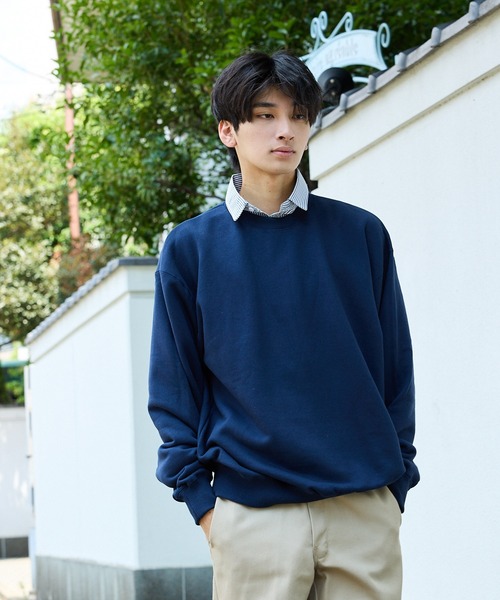 CROSS & STITCH(クロスステッチ)の「▲CROSS&STITCH/クロスアンドステッチ 10oz 裏毛 スウェットシャツ カジュアルトレーナー クルーネック 無地(スウェット・メンズ・ホワイト/レッド/ネイビー/アッシュ/ブラック/オリーブ/ライトブルー・S/M/L/XL)」の15枚目の写真