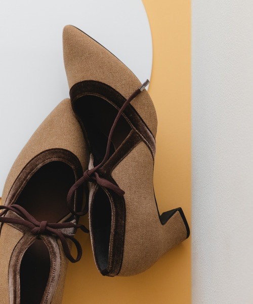 メゾンマルジェラ 22 18AW スカーフリボンチャンキーヒールパンプス メゾンマルジェラ 22 18AW スカーフリボンチャンキーヒールパンプス