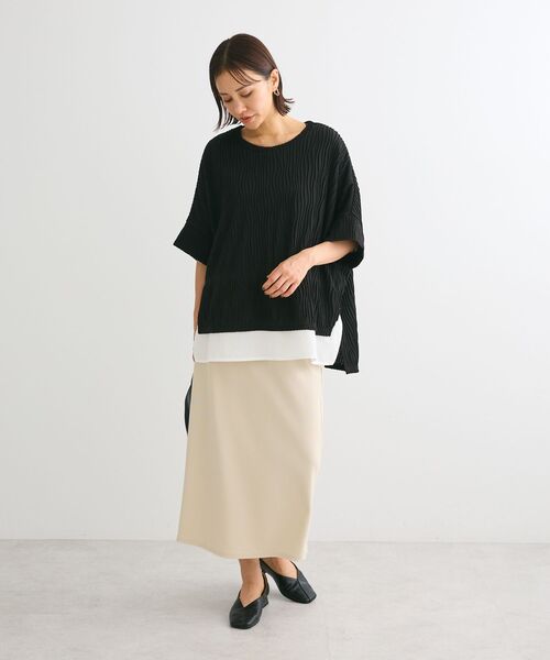 Green　Parks（グリーンパークス）の「らくスレ　Iラインスカート（スカート・レディース・ピンク/ダークブラウン/ブラック/ホワイト系その他2・FREE）」の17枚目の写真