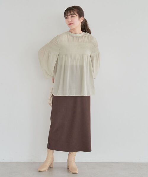 Green　Parks（グリーンパークス）の「らくスレ　Iラインスカート（スカート・レディース・ピンク/ダークブラウン/ブラック/ホワイト系その他2・FREE）」の21枚目の写真