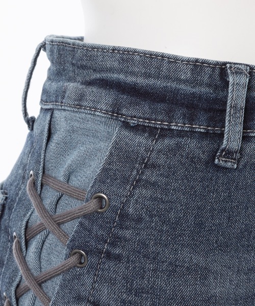 DearMyLoveMillor（ディアマイラブミラー）の「レッグカバーsetデニムスカパン（スカート・レディース・インディゴブルー・SMALL/MEDIUM/LARGE/LL）」の2枚目の写真