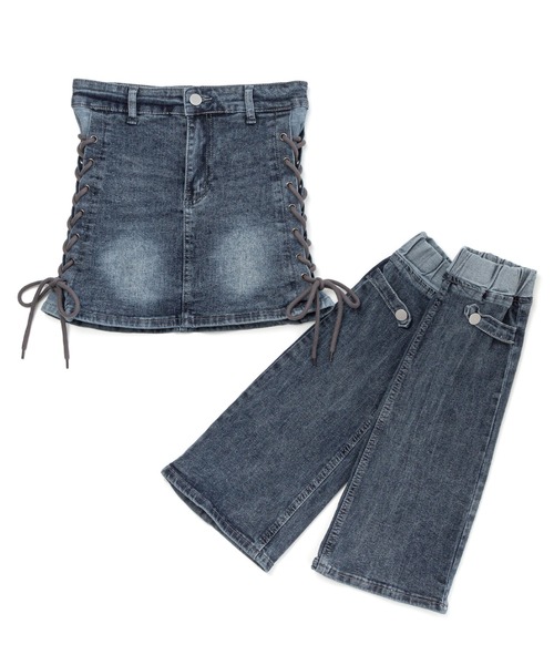 DearMyLoveMillor（ディアマイラブミラー）の「レッグカバーsetデニムスカパン（スカート・レディース・インディゴブルー・SMALL/MEDIUM/LARGE/LL）」の11枚目の写真