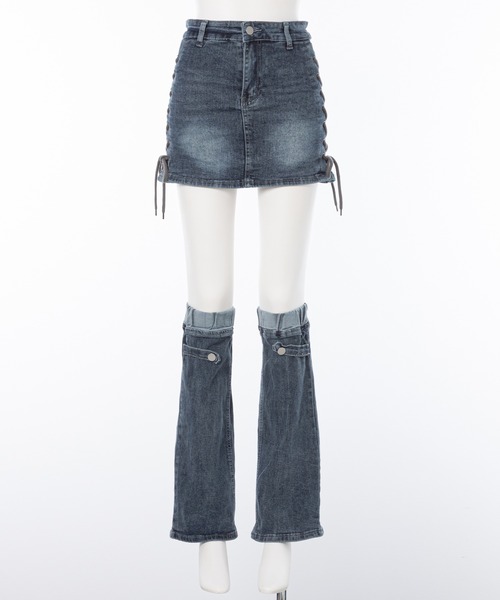 DearMyLoveMillor（ディアマイラブミラー）の「レッグカバーsetデニムスカパン（スカート・レディース・インディゴブルー・SMALL/MEDIUM/LARGE/LL）」の12枚目の写真