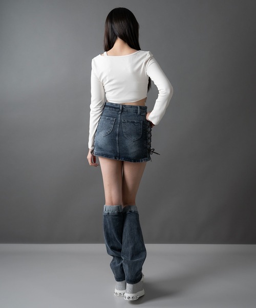DearMyLoveMillor（ディアマイラブミラー）の「レッグカバーsetデニムスカパン（スカート・レディース・インディゴブルー・SMALL/MEDIUM/LARGE/LL）」の20枚目の写真
