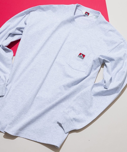 BEN DAVIS（ベンデイビス）の「【BEN DAVIS/ベンデイビス】オーバーサイズ 長袖 ロンT ブランドネーム ポケット付き（Tシャツ/カットソー・メンズ・ホワイト/グレイッシュブルー/ブラック/グレー/カーキ/ダークグリーン・X-LARGE/LARGE/MEDIUM/SMALL）」の3枚目の写真