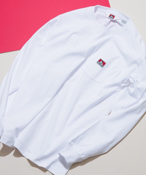 BEN DAVIS（ベンデイビス）の「【BEN DAVIS/ベンデイビス】オーバーサイズ 長袖 ロンT ブランドネーム ポケット付き（Tシャツ/カットソー・メンズ・ホワイト/グレイッシュブルー/ブラック/グレー/カーキ/ダークグリーン・X-LARGE/LARGE/MEDIUM/SMALL）」の2枚目の写真